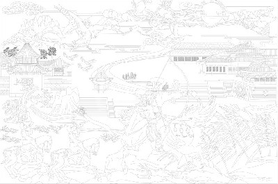 民族團(tuán)結(jié)浮雕雕塑原創(chuàng)手繪設(shè)計(jì)稿